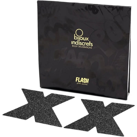 Copricapezzoli FLASH CROSS BLACK di Bijoux Indiscrets