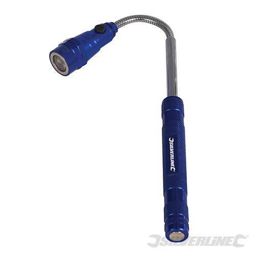 Torcia magnetica allungabile orientabile 3 LED luminosa Silverline Silverline