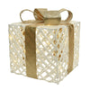 Set 3 pacchi regalo in resina luminoso color bianco e oro per uso interno ed esterno
