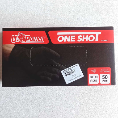 U-Power ONE SHOT tg. XL / 10 - 50 guanti monouso da lavoro in nitrile nero