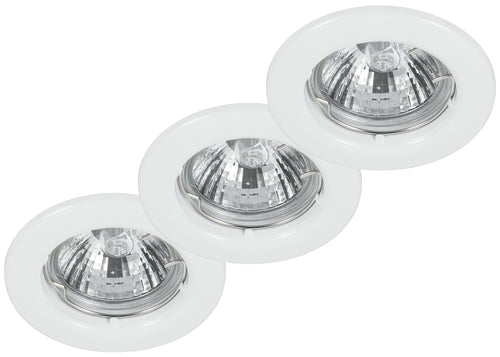 Kit 3 Faretti a Incasso Metallo Nikel Tondi Soffitto Ribassato Led 18 watt Luce Calda