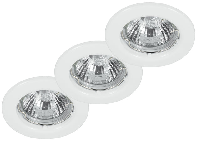 Kit 3 Faretti a Incasso Metallo Nikel Tondi Soffitto Ribassato Led 18 watt Luce Calda