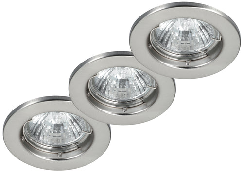 Kit 3 Faretti Incasso Cartongesso Tondi Metallo Bianco Led 18 wat Luce Calda