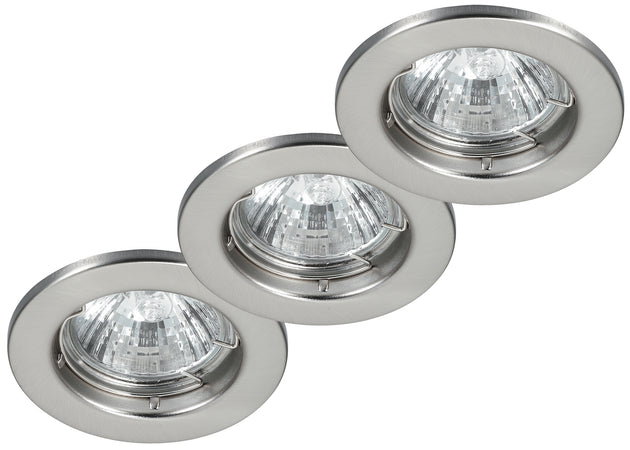 Kit 3 Faretti Incasso Cartongesso Tondi Metallo Bianco Led 18 wat Luce Calda