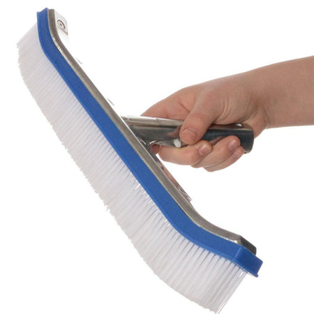 Spazzola professionale per pulizia fondo e parete piscina con rinforzo in alluminio 46 cm