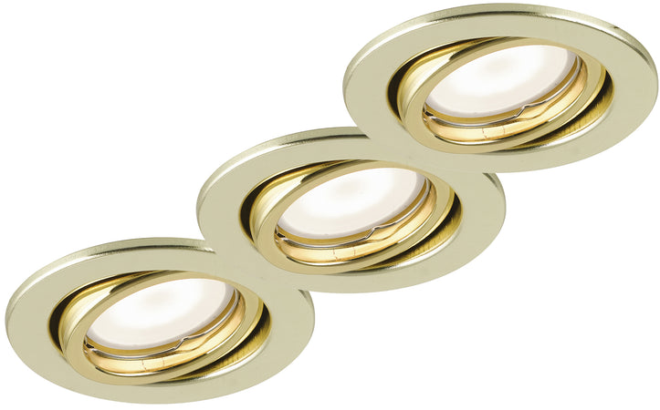 Kit 3 Faretti Metallo Oro Orientabili Incasso Controsoffittatura Led 18 watt Luce Calda