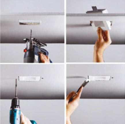 Incasso Scomparsa 2 Faretti Orientabili Gesso Verniciabile Controsoffitto GU10