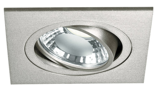 Incasso Controsoffitto Faretto Orientabile Quadrato Alluminio Silver Led 6 watt Luce Naturale