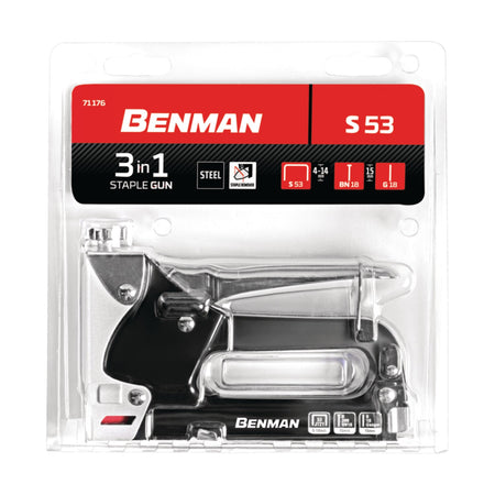 Benman S 53 graffatrice manuale 3 in 1 in acciaio