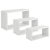 Set 3 cubi, mensole in legno Trittico da parete design moderno con fissaggio a scomparsa