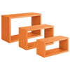 Set 3 cubi, mensole in legno Trittico da parete design moderno con fissaggio a scomparsa