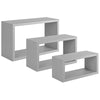 Set 3 cubi, mensole in legno Trittico da parete design moderno con fissaggio a scomparsa