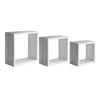 Set 3 cubi, mensole in legno Incubo da parete design moderno con fissaggio a scomparsa