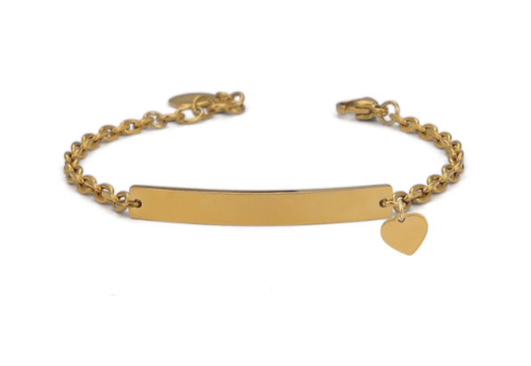 Boccadamo - Bracciale in acciaio con cuoricino pendente e zircone.