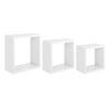 Set 3 cubi, mensole in legno Incubo da parete design moderno con fissaggio a scomparsa
