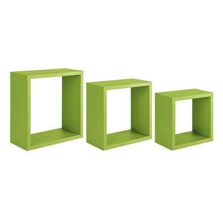 Set 3 cubi, mensole in legno "Incubo" da parete design moderno con fissaggio a scomparsa