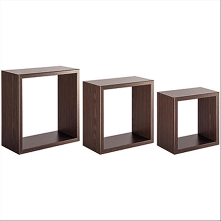 Set 3 cubi, mensole in legno "Incubo" da parete design moderno con fissaggio a scomparsa