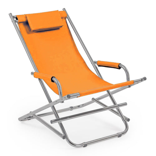 Sdraio in alluminio con cuscino Bascula, spiaggina prendisole da giardino e mare