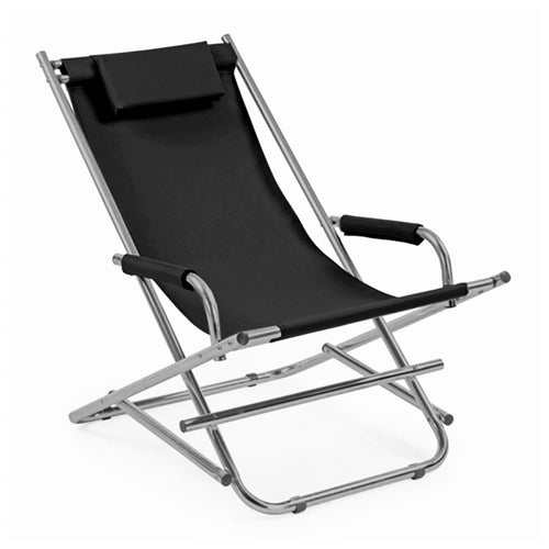 Sdraio in alluminio con cuscino Bascula, spiaggina prendisole da giardino e mare