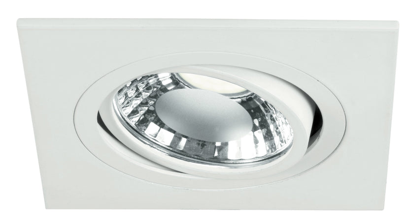 Faretto a Incasso Bianco Quadrato Alluminio Orientabile Led 6 watt Luce Naturale