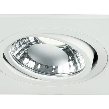 Faretto a Incasso Bianco Quadrato Alluminio Orientabile Led 6 watt Luce Naturale