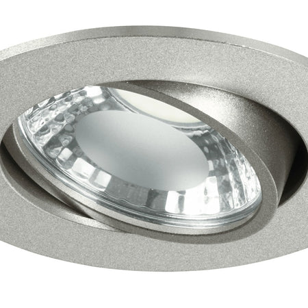 Faretto Tondo Orientabile Alluminio Silver Incasso Cartongesso Led 6 watt Luce Naturale
