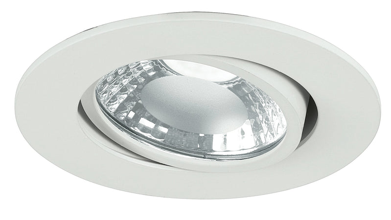 Faretto Incasso Alluminio Bianco Tondo Orientabile Led 6 watt Luce Naturale