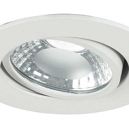 Faretto Incasso Alluminio Bianco Tondo Orientabile Led 6 watt Luce Naturale