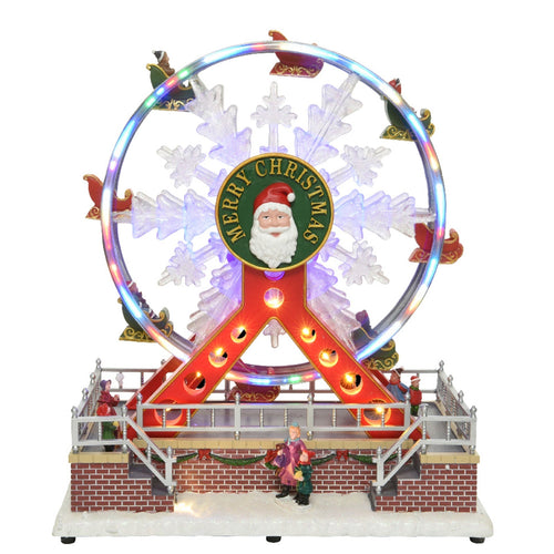 Giostra animata Ruota panoramica carillon con Led, decorazione da h 31 cm