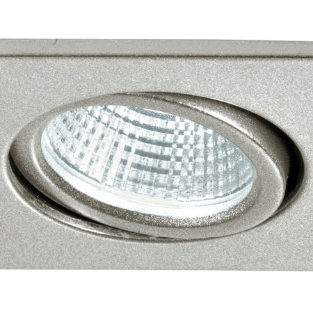 Incasso Soffitto Ribassato Faretto Orientabile Quadrato Alluminio Silver Led 3 watt 4000 kelvin