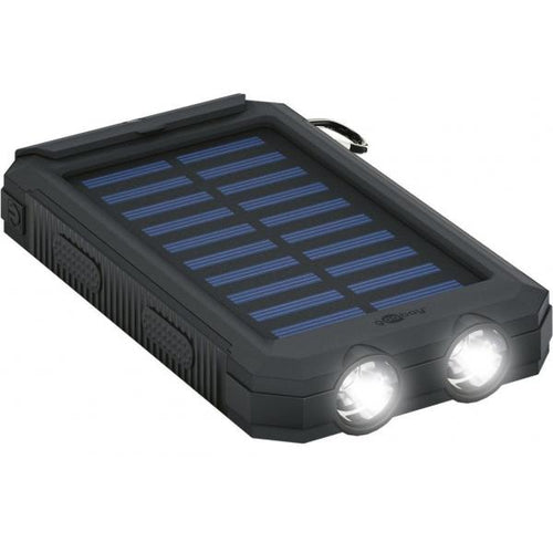 Powerbank Outdoor Energia Solare 8000 mAh con Torcia IP45 2xUSB Nero
