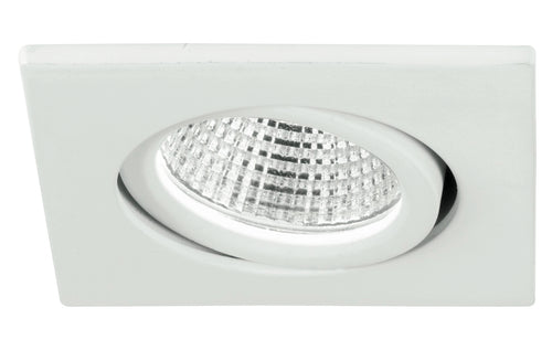 Faretto Quadrato Orientabile Alluminio Bianco Incasso Led 3 watt Luce Naturale