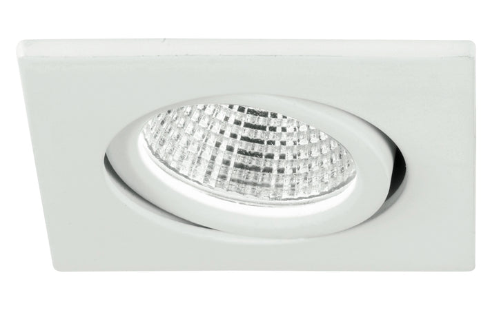 Faretto Quadrato Orientabile Alluminio Bianco Incasso Led 3 watt Luce Naturale