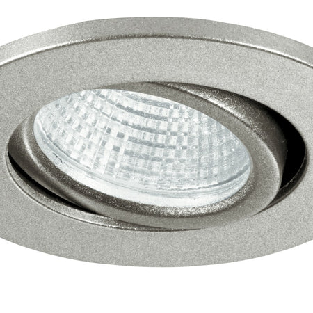 Faretto a Incasso Orientabile Tondo Alluminio Silver Cartongesso Led 3 watt Luce Naturale