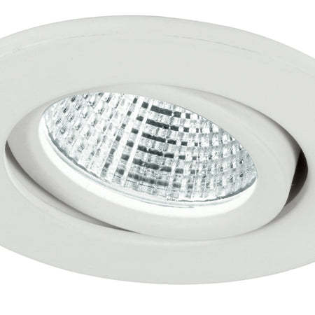 Faretto Incasso Alluminio Bianco Tondo Orientabile Led 3 watt Luce Naturale