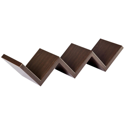 Mensola in legno Zig Zag da parete design moderno con fissaggio a scomparsa