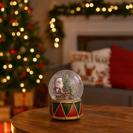 Sfera natalizia in poliresina con carillon per decorazioni natalizie