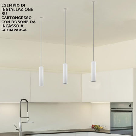 Lampadario gesso Belfiore 9010 ASSO 5503B.35 GU10 LED sospensione lampada soffitto