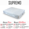 Materasso Supremo 160x190 a molle indipendenti e memory alto 26cm