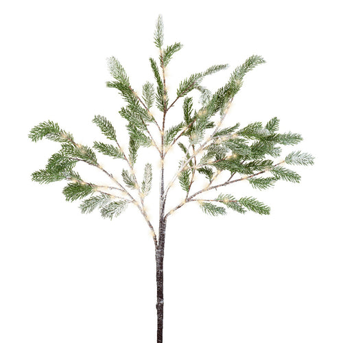 Ramo decorativo con LED decorazione natalizia per composizioni floreali da 120 cm color verde