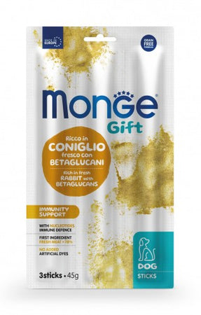 Monge Gift Immunity Support Dog Coniglio Nucleotidi e Betaglucani Sticks 45gr