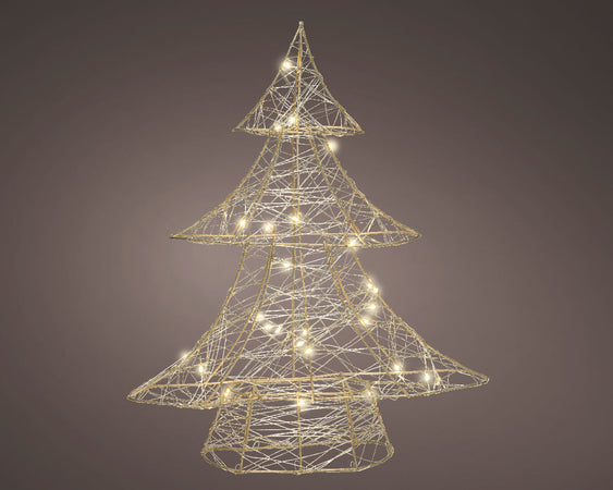Figura luminosa a forma di albero con LED a luce calda, con Timer e adattatore, per interno da 40 cm