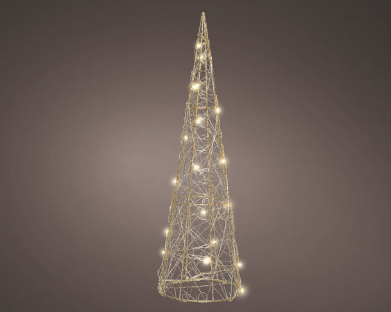 Figura luminosa a forma di albero con LED a luce calda, con Timer e adattatore, per interno