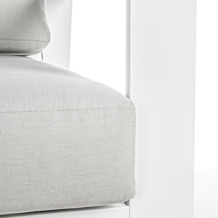 SALOTTINO ATLANTIC IN ALLUMINIO BIANCO DA GIARDINO PER ESTERNO SALOTTO VERANDA 4 PEZZI