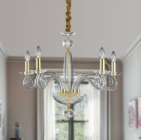 Lampadario Cristallo Finiture Oro Interni Classici E14
