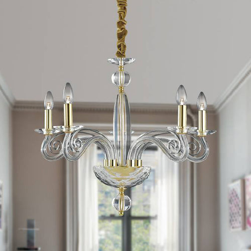 Lampadario Cristallo Finiture Oro Interni Classici E14