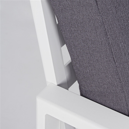 Salottino moderno per esterno "Koral" in alluminio con cuscini da giardino e veranda