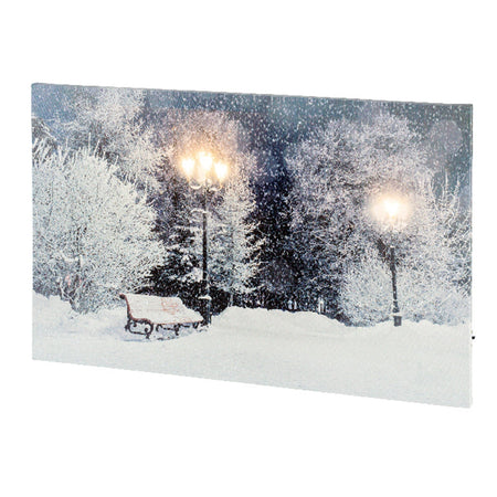 Quadro con LED luminosi a luce calda decorazione natalizia, dipinto da  h 58 cm