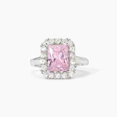 Mabina - Anello in argento con zircone rosa