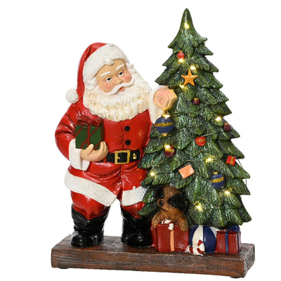 Statuetta di Babbo Natale in poliresina con Led, decorazione per interno , h 30 cm